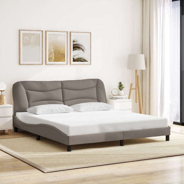 Bettgestell mit LED Taupe 180x200 cm