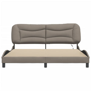 Bettgestell mit LED Taupe 180x200 cm