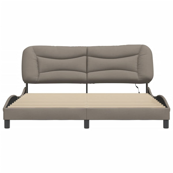 Bettgestell mit LED Taupe 180x200 cm