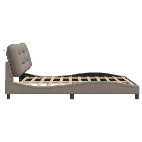 Bettgestell mit LED Taupe 180x200 cm