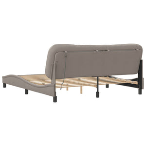 Bettgestell mit LED Taupe 180x200 cm