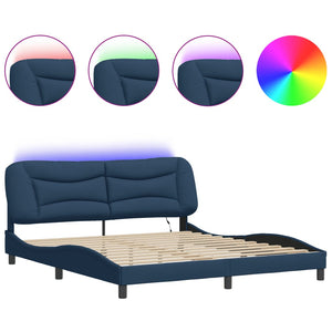 Bettgestell mit LED Blau 180x200 cm
