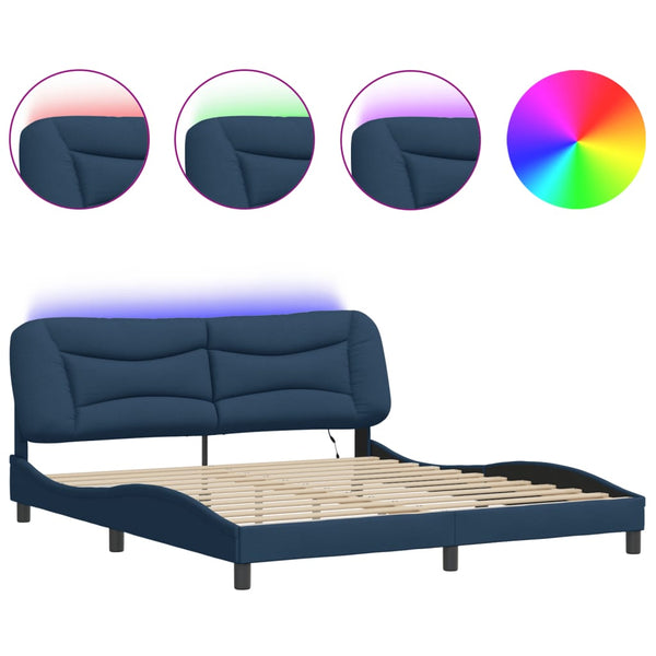 Bettgestell mit LED Blau 180x200 cm