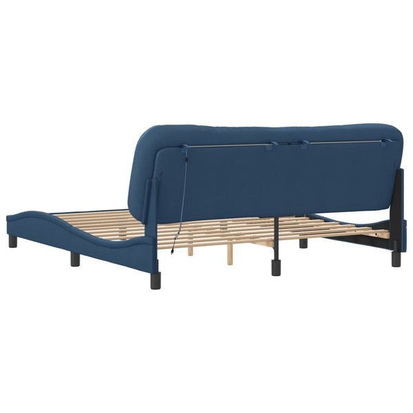 Bettgestell mit LED Blau 180x200 cm