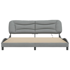 Bettgestell mit LED Hellgrau 200x200 cm