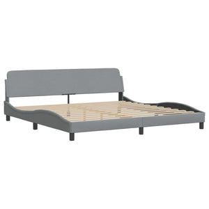 Bettgestell mit LED Hellgrau 200x200 cm