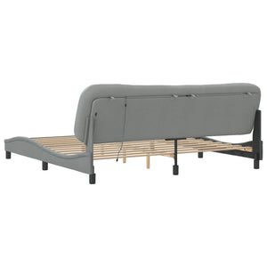 Bettgestell mit LED Hellgrau 200x200 cm