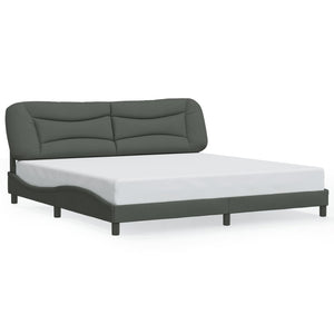 Bettgestell mit LED Dunkelgrau 200x200 cm