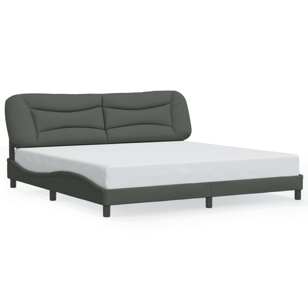 Bettgestell mit LED Dunkelgrau 200x200 cm