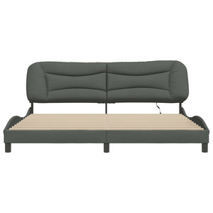 Bettgestell mit LED Dunkelgrau 200x200 cm
