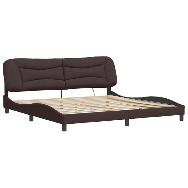 Bettgestell mit LED Dunkelbraun 200x200 cm