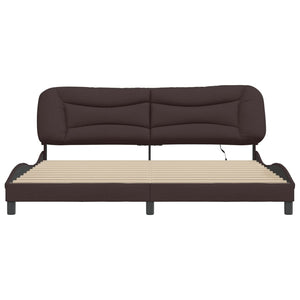 Bettgestell mit LED Dunkelbraun 200x200 cm