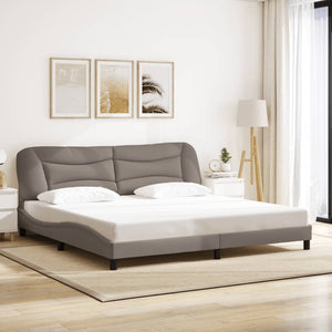 Bettgestell mit LED Taupe 200x200 cm