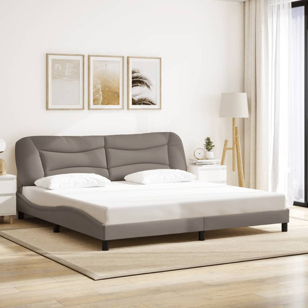 Bettgestell mit LED Taupe 200x200 cm
