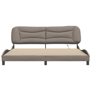 Bettgestell mit LED Taupe 200x200 cm