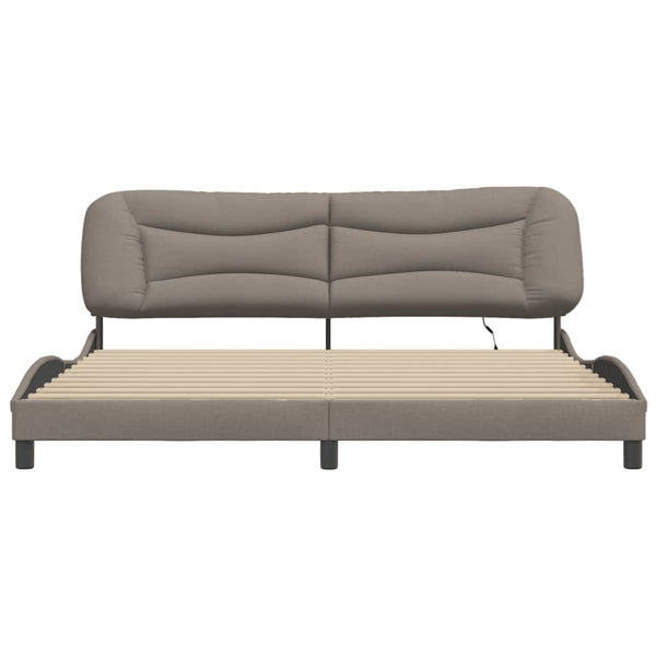 Bettgestell mit LED Taupe 200x200 cm