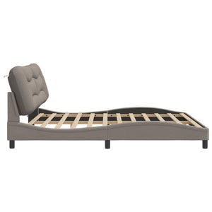 Bettgestell mit LED Taupe 200x200 cm