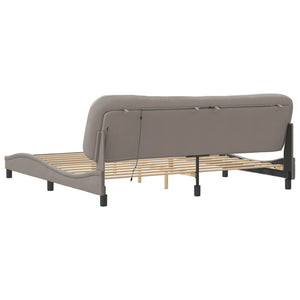 Bettgestell mit LED Taupe 200x200 cm