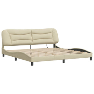 Bettgestell Creme 200x200 cm mit LED