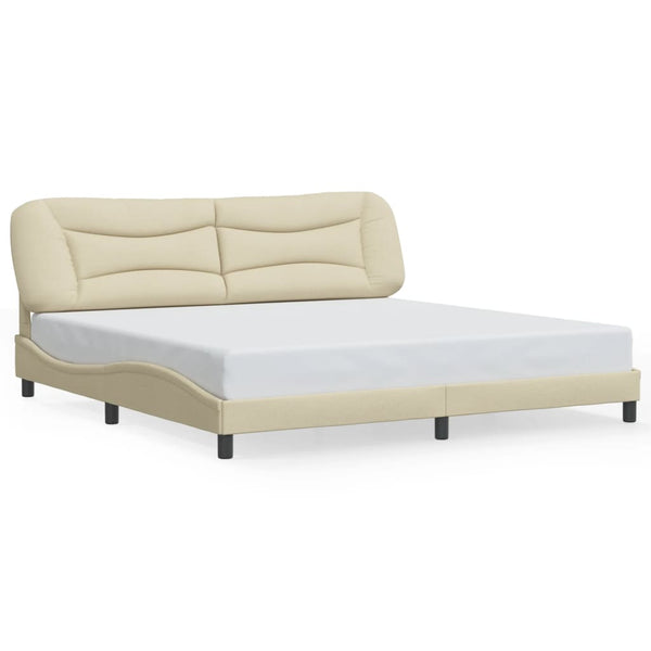 Bettgestell Creme 200x200 cm mit LED