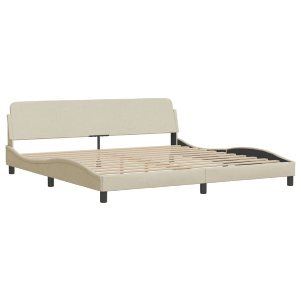 Bettgestell Creme 200x200 cm mit LED