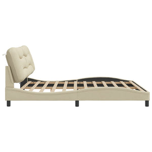 Bettgestell Creme 200x200 cm mit LED