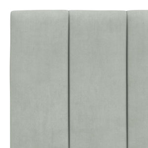 Bettgestell Hanko mit LED Hellgrau Samt 80x200 cm