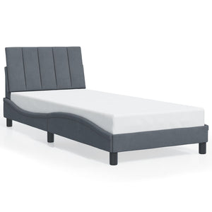 Bettgestell Hanko mit LED Dunkelgrau 80x200 cm