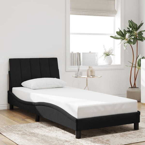 Bettgestell Hanko mit LED Schwarz 80x200 cm Samt