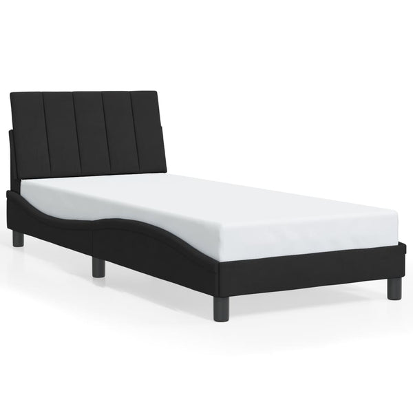 Bettgestell Hanko mit LED Schwarz 80x200 cm Samt