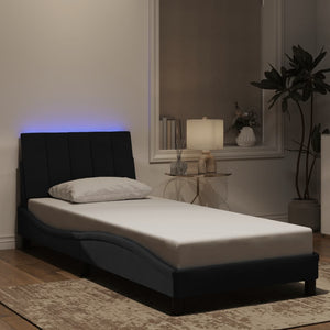 Bettgestell Hanko mit LED Schwarz 80x200 cm Samt