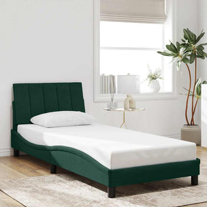 Bettgestell Hanko Dunkelgrün 80x200 cm mit LED