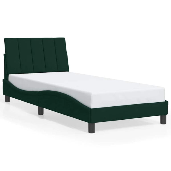 Bettgestell Hanko Dunkelgrün 80x200 cm mit LED