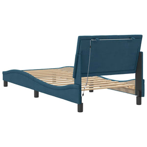 Bettgestell mit LED Blau 80x200 cm Samt