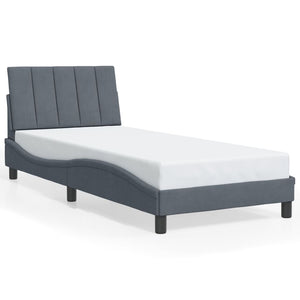 Bettgestell Hanko Dunkelgrau 90x190 cm mit LED