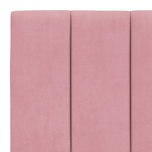 Rosa Samt Bettgestell mit LED 90x190 cm