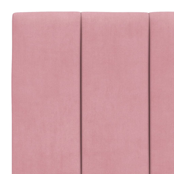 Rosa Samt Bettgestell mit LED 90x190 cm