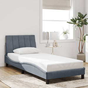 Bettgestell Hanko mit LED Dunkelgrau 90x200 cm
