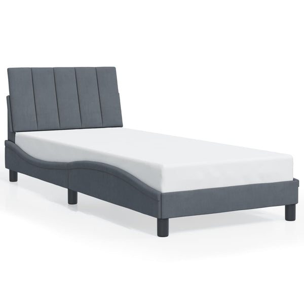 Bettgestell Hanko mit LED Dunkelgrau 90x200 cm