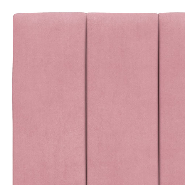 Rosa Samt Bettgestell 90x200 cm mit LED