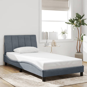 Bettgestell mit LED Dunkelgrau 100x200 cm
