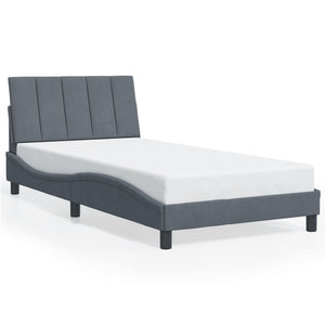 Bettgestell mit LED Dunkelgrau 100x200 cm