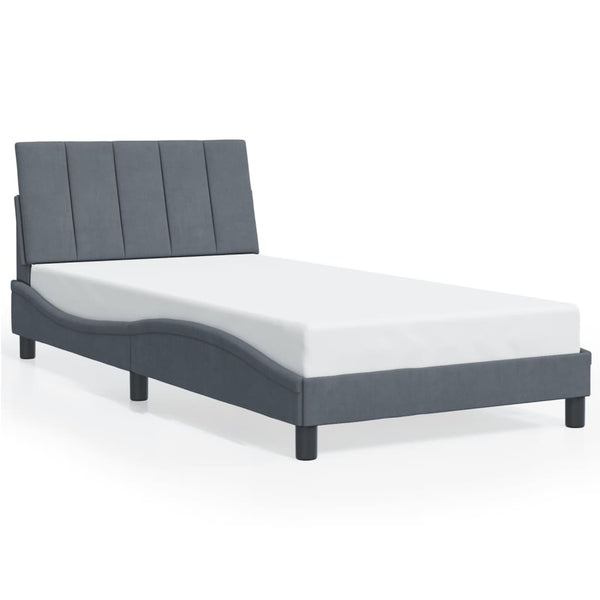 Bettgestell mit LED Dunkelgrau 100x200 cm