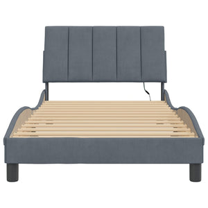 Bettgestell mit LED Dunkelgrau 100x200 cm
