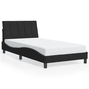 Bettgestell mit LED Schwarz 100x200 cm Samt