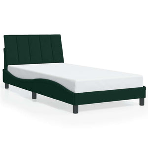 Bettgestell Hanko Dunkelgrün 100x200 cm mit LED