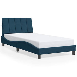 Bettgestell Hanko Blau Samt LED 100x200 cm