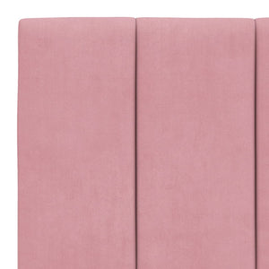 Rosa Samt Bettgestell mit LED 100x200 cm