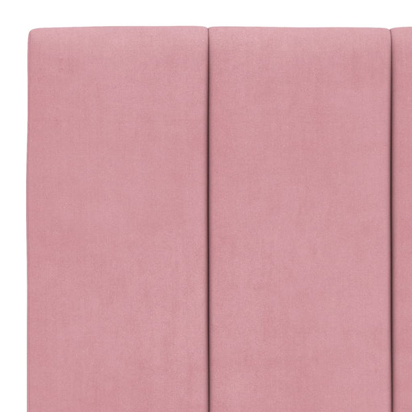 Rosa Samt Bettgestell mit LED 100x200 cm