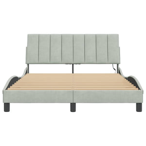 Bettgestell Hanko mit LED Hellgrau 120x200 cm